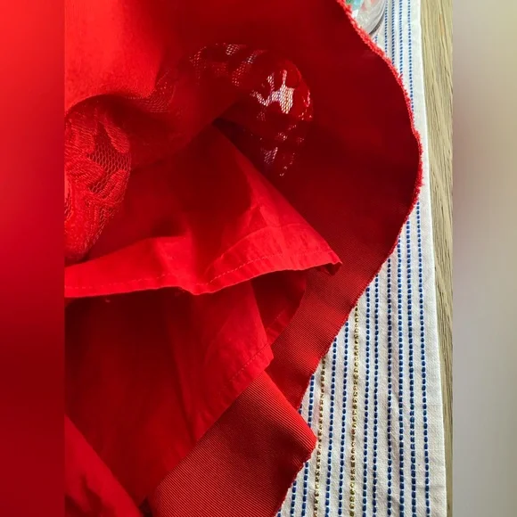 Sandro Mid-length Lace Skirt Red Sz 2 - Picture 10 of 13